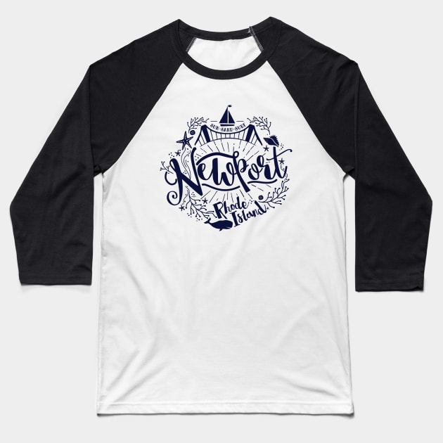 Newport Surf Design Baseball T-Shirt by luckybengal